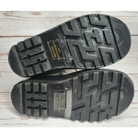 Girls Designer BeBe Graphics L 9/10 25 #121229 Black And White Rain Boots - Picture 9 of 12